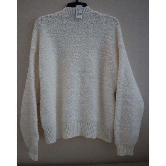 L.A. Hearts 0290 011 Women's Sz M Ivory Crop Cotton Blend Long Sleeve Sweater - Picture 2 of 8